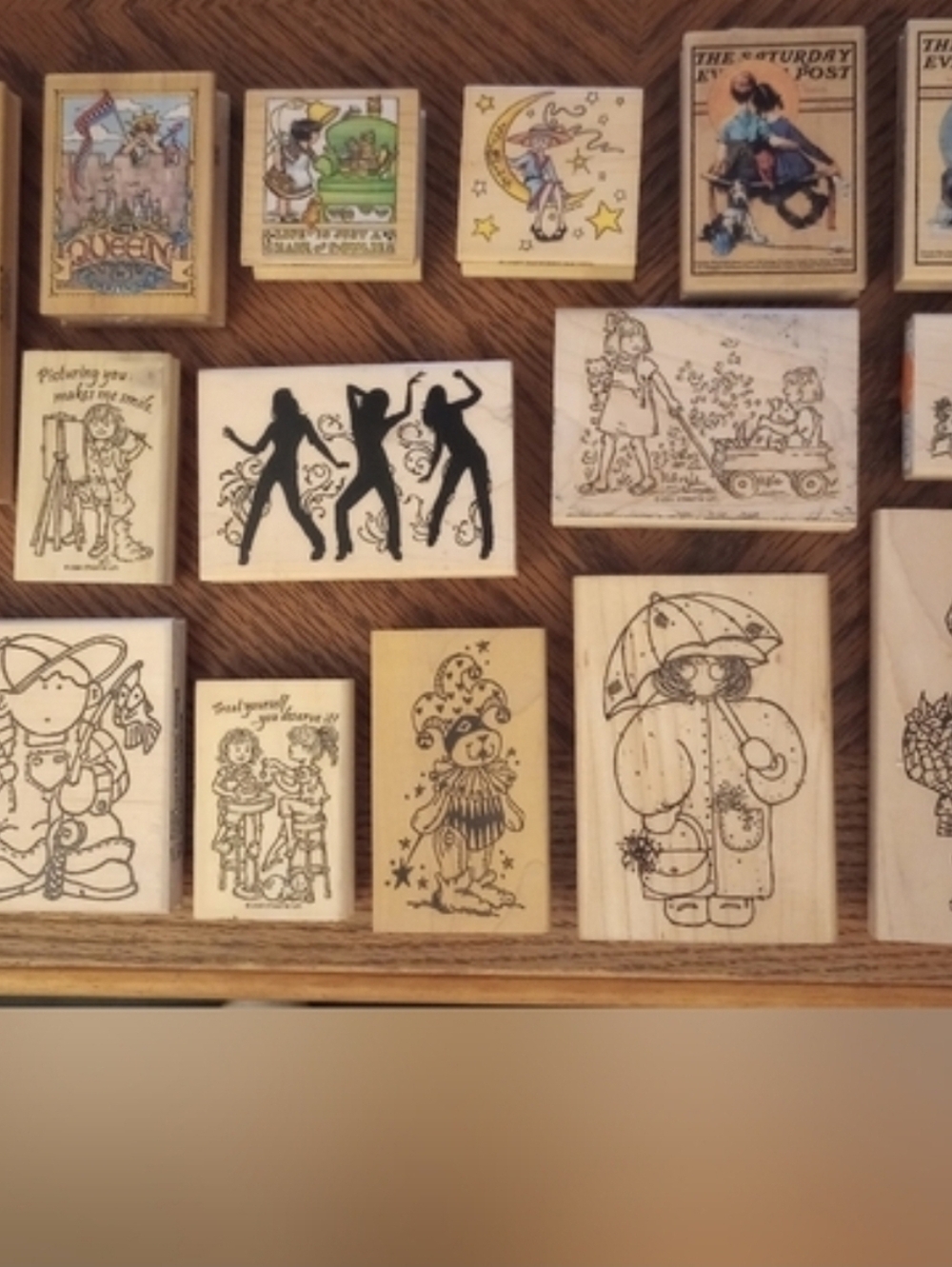 People themed Wooden rubber stamps